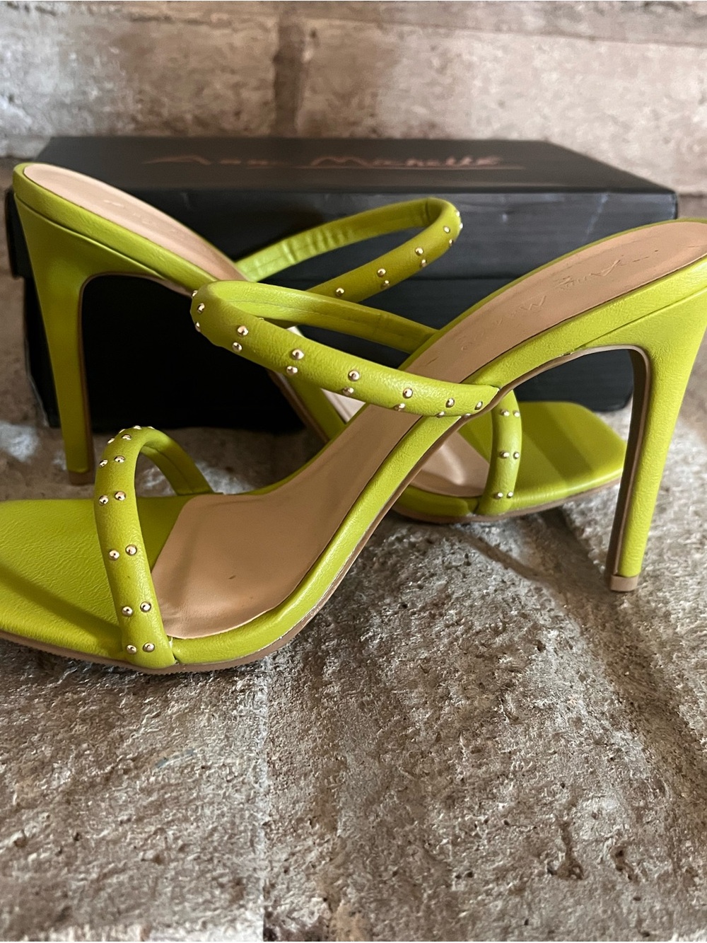 Lime green sandal heels